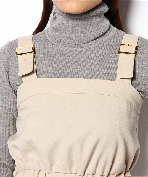 NANO universe(ナノユニバース)の「BR/バックル付ジャンスカ(ワンピース・レディース・オフホワイト/ブラック・FREE)」の7枚目の写真