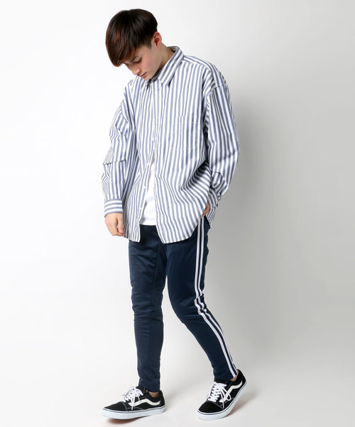 NBB WEEKEND ブラックラインパンツ　サイズ１　新品タグ付 サイドライントラックパンツ ワイドシルエット（フルレングス