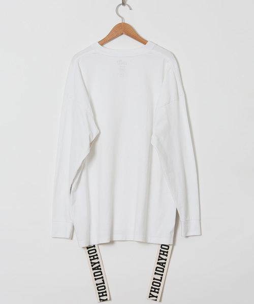 HOLIDAY（ホリデイ）の「SUPER FINE DRY L/S T-SHIRT (TAPE) スーパーファインドライロングスリーブTシャツ (テープ)（Tシャツ/カットソー・レディース・ホワイト/ブラック・ONE SIZE）」の5枚目の写真