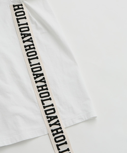 HOLIDAY（ホリデイ）の「SUPER FINE DRY L/S T-SHIRT (TAPE) スーパーファインドライロングスリーブTシャツ (テープ)（Tシャツ/カットソー・レディース・ホワイト/ブラック・ONE SIZE）」の4枚目の写真