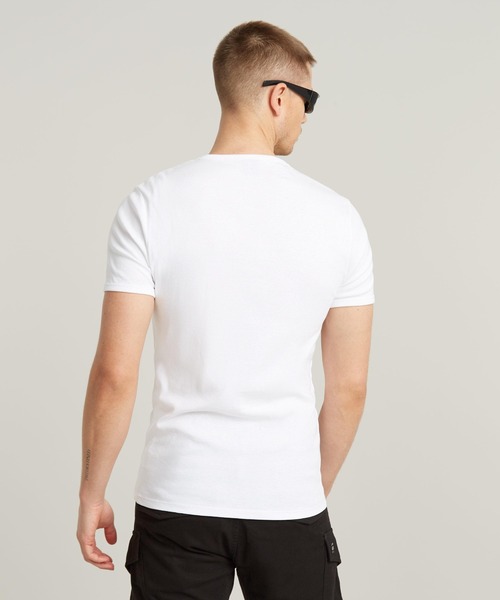 G-STAR（ジースター）の「BASIC T-SHIRT 2-PACK/ワンポイントロゴTシャツ/2枚組（Tシャツ/カットソー・メンズ・ヘザーグレー/ホワイト/ブラック/ダークブルー・X-SMALL/SMALL/LARGE/MEDIUM/XX-LARGE/X-LARGE）」の17枚目の写真