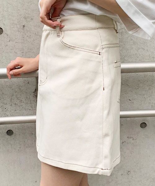 apres jour（アプレジュール）の「ベーシック台形スカート【ZOZOTOWN限定アイテム】19SS（スカート・レディース・ブラック/オフホワイト/インディゴブルー・X-LARGE/SMALL/MEDIUM/LARGE）」の6枚目の写真