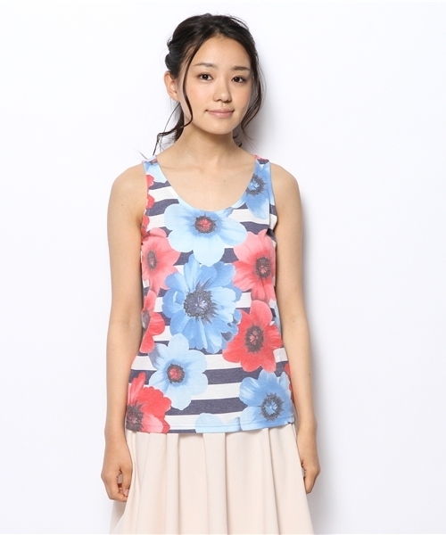 Khaju（カージュ）の「Khaju:フラワータンクトップ（タンクトップ・レディース・イエロー/ブルー・ONE SIZE）」の3枚目の写真