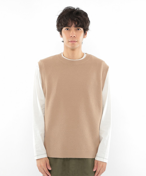 LAKOLE（ラコレ）の「強撚ニットベスト / LAKOLE（ベスト・メンズ・ブラック/ベージュ/ブラウン・MEDIUM/LARGE）」の14枚目の写真