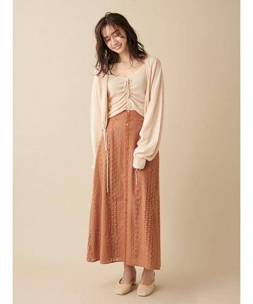 dazzlin（ダズリン）の「ギャザーニットアンサンブル（ニット/セーター・レディース・ブラック/ベージュ/ミント/モカ/オフホワイト・FREE）」の8枚目の写真