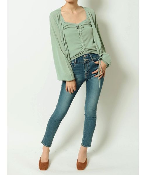 dazzlin（ダズリン）の「ギャザーニットアンサンブル（ニット/セーター・レディース・ブラック/ベージュ/ミント/モカ/オフホワイト・FREE）」の13枚目の写真