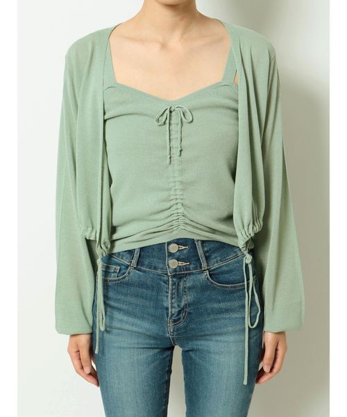 dazzlin（ダズリン）の「ギャザーニットアンサンブル（ニット/セーター・レディース・ブラック/ベージュ/ミント/モカ/オフホワイト・FREE）」の14枚目の写真