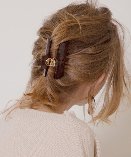 MIELI INVARIANT(ミエリインヴァリアント)の「Marble Stone Hair Clip(バレッタ/ヘアクリップ・レディース・ブラウン/ブラック/ベージュ系その他・FREE)」の6枚目の写真