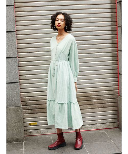 jouetie（ジュエティ）の「ヴィンテージレース2WAYワンピース（ワンピース・レディース・ブラック/オフホワイト/ミント・MEDIUM）」の6枚目の写真