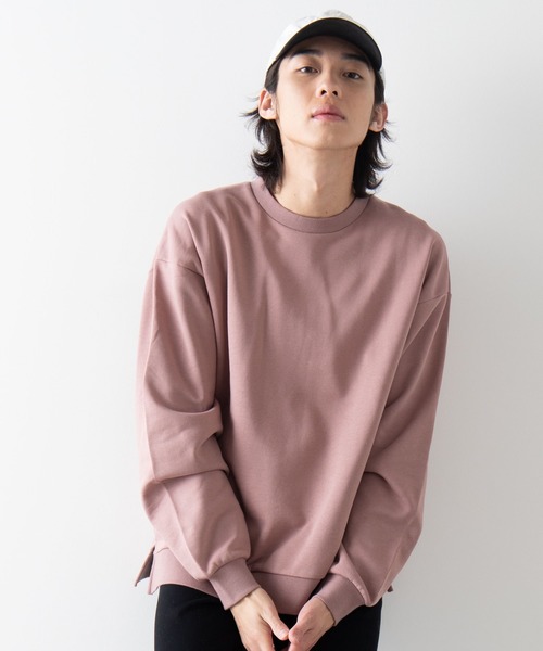 WEGO（ウィゴー）の「WEGO/【裏毛】サイドスリットビッグシルエットプルオーバースウェット（スウェット・メンズ・ホワイト/ブラック/ベージュ/グリーン系その他/ブルー系その他/レッド系その他・SMALL/MEDIUM/LARGE）」の6枚目の写真