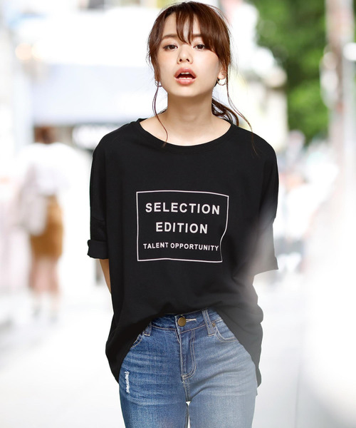 Girly Doll(ガーリードール)の「プリントTシャツ(Tシャツ/カットソー・レディース・オフホワイト/ブラック/杢グレー・FREE)」の2枚目の写真