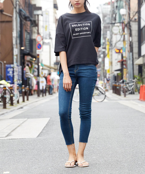 Girly Doll(ガーリードール)の「プリントTシャツ(Tシャツ/カットソー・レディース・オフホワイト/ブラック/杢グレー・FREE)」の22枚目の写真