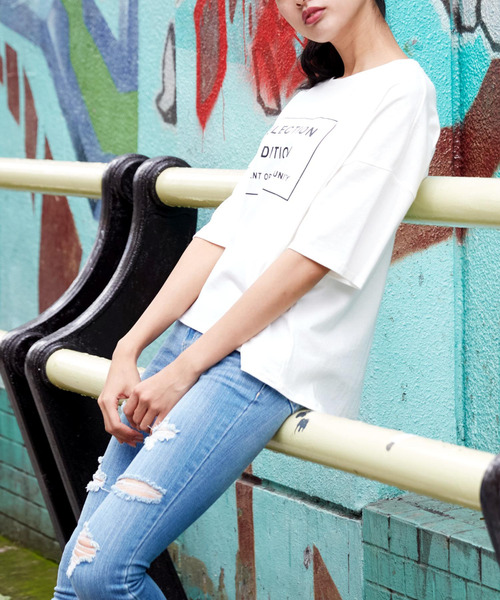 Girly Doll(ガーリードール)の「プリントTシャツ(Tシャツ/カットソー・レディース・オフホワイト/ブラック/杢グレー・FREE)」の12枚目の写真