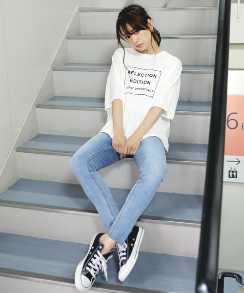 Girly Doll(ガーリードール)の「プリントTシャツ(Tシャツ/カットソー・レディース・オフホワイト/ブラック/杢グレー・FREE)」の16枚目の写真