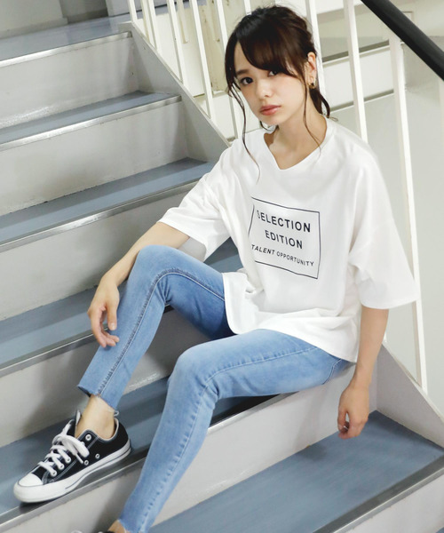 Girly Doll(ガーリードール)の「プリントTシャツ(Tシャツ/カットソー・レディース・オフホワイト/ブラック/杢グレー・FREE)」の21枚目の写真