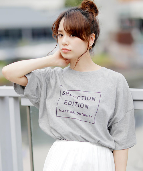 Girly Doll(ガーリードール)の「プリントTシャツ(Tシャツ/カットソー・レディース・オフホワイト/ブラック/杢グレー・FREE)」の10枚目の写真