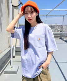 Carhartt(カーハート)の「Carhartt(カーハート) USA規格 ヘビーウェイト ルーズフィット ポケT ビッグサイズ オーバーサイズ ユニセックス ポケット付き コットン 半袖 Tシャツ 5部袖 1 2スリーブ(Tシャツ/カットソー)」
