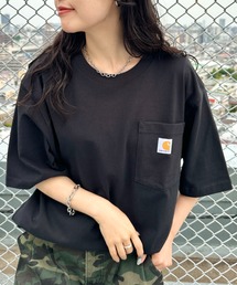 Carhartt(カーハート)の「Carhartt(カーハート) USA規格 ヘビーウェイト ルーズフィット ポケT ビッグサイズ オーバーサイズ ユニセックス ポケット付き コットン 半袖 Tシャツ 5部袖 1 2スリーブ(Tシャツ/カットソー)」