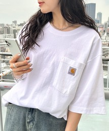 Carhartt（カーハート）の「Carhartt(カーハート)  USA規格 ヘビーウェイト ルーズフィット ポケT ビッグサイズ オーバーサイズ ユニセックス ポケット付き コットン 半袖 Tシャツ 5部袖 1 2スリーブ（Tシャツ/カットソー）」