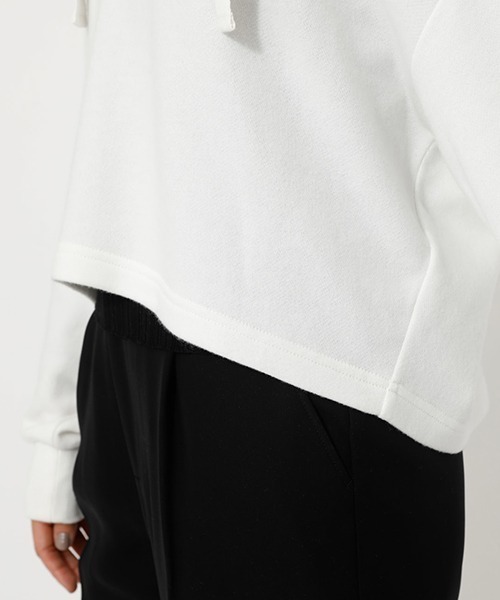 AZUL by moussy(アズールバイマウジー)の「SHORT LOOSE HOODIE/ショートルーズフーディ(パーカー・レディース・ベージュ/オフホワイト・SMALL/MEDIUM)」の10枚目の写真