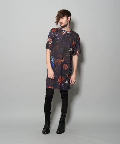 NO ID.（ノーアイディ）の「【NO ID.】Shadow Flower Long Big T-shirt / シャドウ フラワー ロング ビッグ Tシャツ（Tシャツ/カットソー・メンズ・グレー/レッド/ブルー・ONE SIZE）」の10枚目の写真