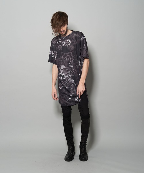 NO ID.（ノーアイディ）の「【NO ID.】Shadow Flower Long Big T-shirt / シャドウ フラワー ロング ビッグ Tシャツ（Tシャツ/カットソー・メンズ・グレー/レッド/ブルー・ONE SIZE）」の18枚目の写真