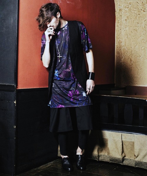 NO ID.（ノーアイディ）の「【NO ID.】Shadow Flower Long Big T-shirt / シャドウ フラワー ロング ビッグ Tシャツ（Tシャツ/カットソー・メンズ・グレー/レッド/ブルー・ONE SIZE）」の7枚目の写真