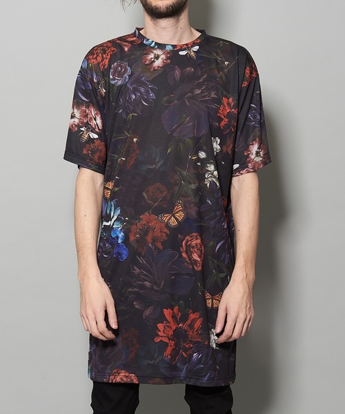 NO ID.（ノーアイディ）の「【NO ID.】Shadow Flower Long Big T-shirt / シャドウ フラワー ロング ビッグ Tシャツ（Tシャツ/カットソー・メンズ・グレー/レッド/ブルー・ONE SIZE）」の8枚目の写真