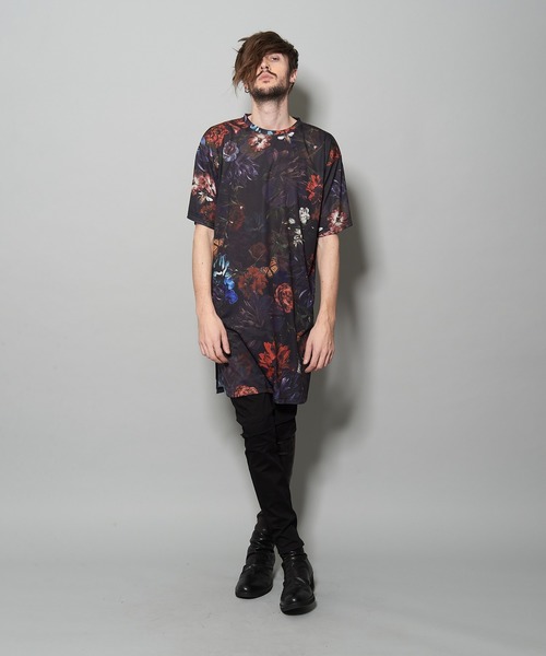 NO ID.（ノーアイディ）の「【NO ID.】Shadow Flower Long Big T-shirt / シャドウ フラワー ロング ビッグ Tシャツ（Tシャツ/カットソー・メンズ・グレー/レッド/ブルー・ONE SIZE）」の9枚目の写真