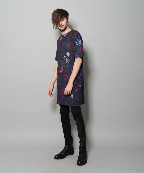 NO ID.（ノーアイディ）の「【NO ID.】Shadow Flower Long Big T-shirt / シャドウ フラワー ロング ビッグ Tシャツ（Tシャツ/カットソー・メンズ・グレー/レッド/ブルー・ONE SIZE）」の16枚目の写真