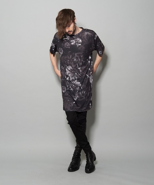 NO ID.（ノーアイディ）の「【NO ID.】Shadow Flower Long Big T-shirt / シャドウ フラワー ロング ビッグ Tシャツ（Tシャツ/カットソー・メンズ・グレー/レッド/ブルー・ONE SIZE）」の17枚目の写真