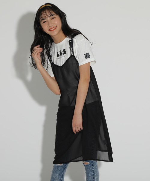 ニコラ掲載 シースルーキャミワンピース ｔシャツセット ワンピース Pink Latte ピンクラテ のファッション ワンピース セール