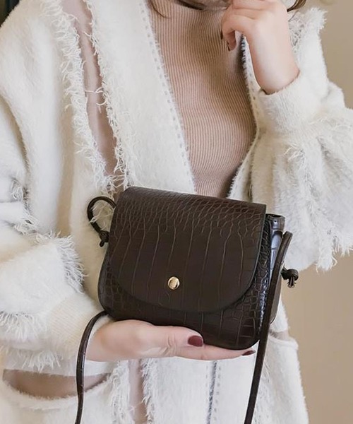 SMILE ORCHID（スマイルオーキッド）の「ミニショルダーバッグ（ショルダーバッグ・レディース・ブラック/ダークブラウン/ベージュ/ブラウン/グリーン/ワインレッド/ブラック系その他/チョコ/ブラウン系その他/ホワイト/パープル/アイボリー/グリーン系その他・FREE）」の8枚目の写真