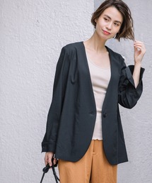 Munich | レーヨン麻ノーカラージャケット(セットアップ可）(ノーカラージャケット)