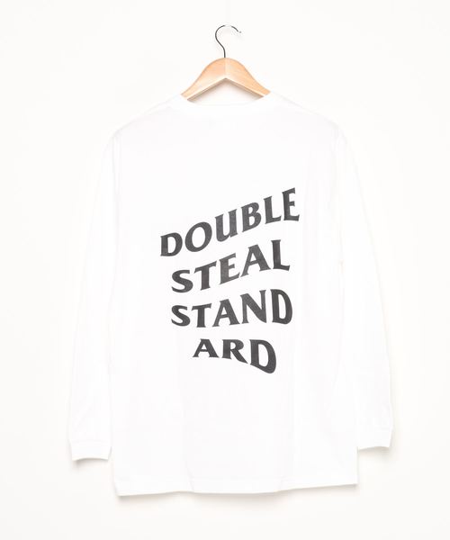 DOUBLE STEAL(ダブルスティール)の「Wave Logo ヘビーウェイト長袖Tシャツ(Tシャツ/カットソー・メンズ・ホワイト/ブラック/トップグレー・MEDIUM/LARGE/X-LARGE/XX-LARGE)」の6枚目の写真
