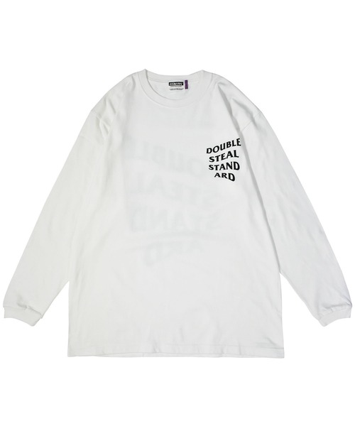 DOUBLE STEAL(ダブルスティール)の「Wave Logo ヘビーウェイト長袖Tシャツ(Tシャツ/カットソー・メンズ・ホワイト/ブラック/トップグレー・MEDIUM/LARGE/X-LARGE/XX-LARGE)」の1枚目の写真