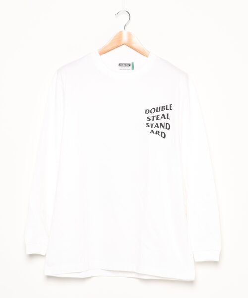 DOUBLE STEAL(ダブルスティール)の「Wave Logo ヘビーウェイト長袖Tシャツ(Tシャツ/カットソー・メンズ・ホワイト/ブラック/トップグレー・MEDIUM/LARGE/X-LARGE/XX-LARGE)」の7枚目の写真