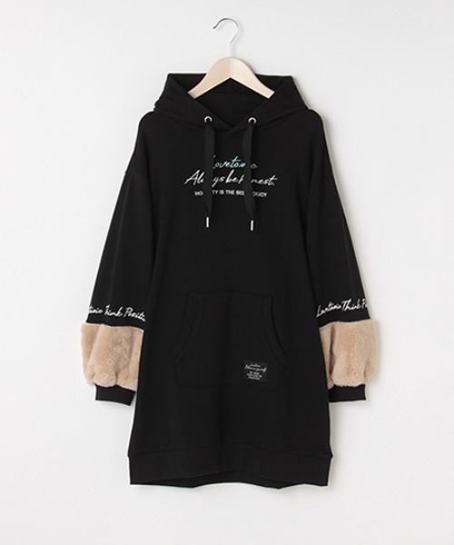裏毛 袖フェイクファー切り替えワンピース ワンピース Lovetoxic ラブトキシック のファッション通販 Zozotown