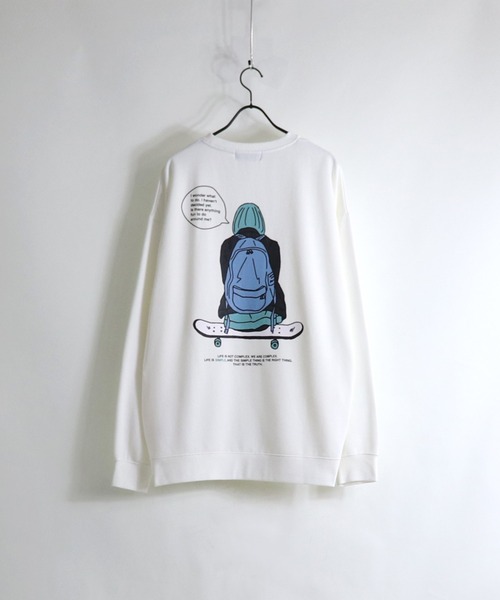 Confirm（コンファーム）の「Confirm / コンファーム ガールイラスト プリントビッグスウェット（スウェット・メンズ・ホワイト系その他2/ホワイト系その他/ブラック系その他/ブラック/チャコールグレー/ベージュ/グリーン/ミント/アイボリー・FREE）」の2枚目の写真