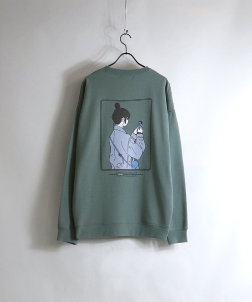 Confirm（コンファーム）の「Confirm / コンファーム ガールイラスト プリントビッグスウェット（スウェット・メンズ・ホワイト系その他2/ホワイト系その他/ブラック系その他/ブラック/チャコールグレー/ベージュ/グリーン/ミント/アイボリー・FREE）」の9枚目の写真