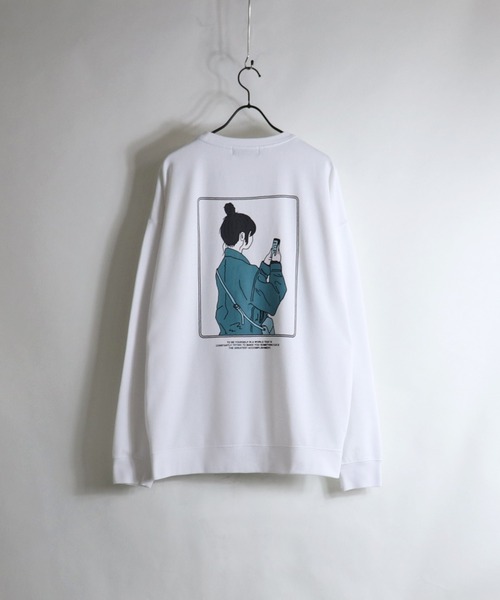 Confirm（コンファーム）の「Confirm / コンファーム ガールイラスト プリントビッグスウェット（スウェット・メンズ・ホワイト系その他2/ホワイト系その他/ブラック系その他/ブラック/チャコールグレー/ベージュ/グリーン/ミント/アイボリー・FREE）」の12枚目の写真