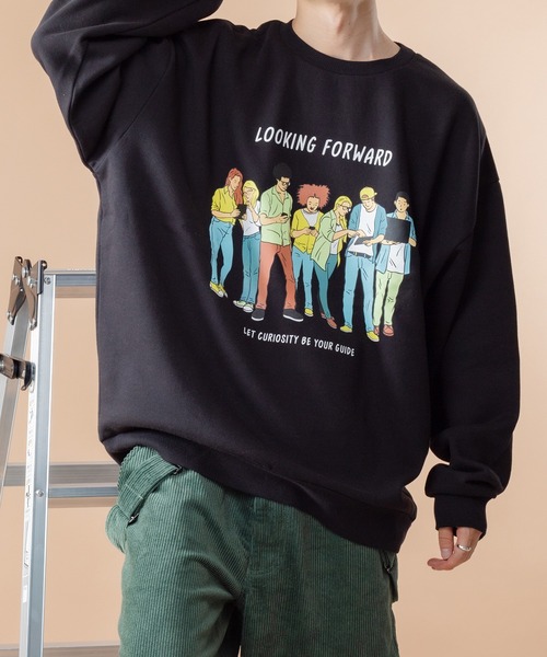 kutir（クティール）の「裏起毛プリントスウェット（Tシャツ/カットソー・メンズ・ホワイト/チャコールグレー/ライトブルー/ブラック/ベージュ/パープル/オフホワイト/グリーン/その他・SMALL/MEDIUM/LARGE）」の4枚目の写真