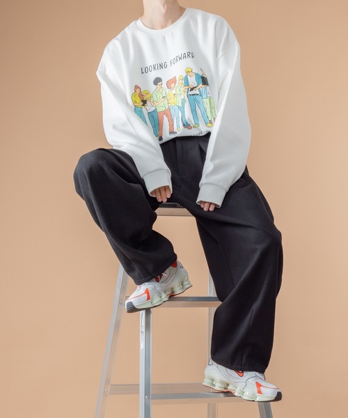 kutir（クティール）の「裏起毛プリントスウェット（Tシャツ/カットソー・メンズ・ホワイト/チャコールグレー/ライトブルー/ブラック/ベージュ/パープル/オフホワイト/グリーン/その他・SMALL/MEDIUM/LARGE）」の21枚目の写真