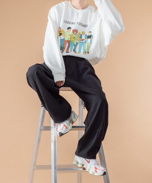 kutir（クティール）の「裏起毛プリントスウェット（Tシャツ/カットソー・メンズ・ホワイト/チャコールグレー/ライトブルー/ブラック/ベージュ/パープル/オフホワイト/グリーン/その他・SMALL/MEDIUM/LARGE）」の22枚目の写真