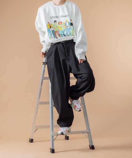 kutir（クティール）の「裏起毛プリントスウェット（Tシャツ/カットソー・メンズ・ホワイト/チャコールグレー/ライトブルー/ブラック/ベージュ/パープル/オフホワイト/グリーン/その他・SMALL/MEDIUM/LARGE）」の19枚目の写真