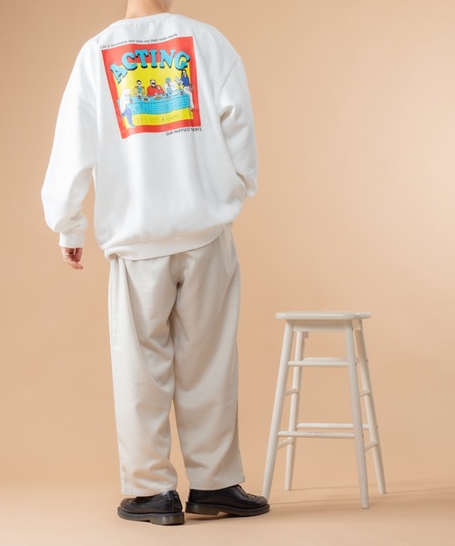 kutir（クティール）の「裏起毛プリントスウェット（Tシャツ/カットソー・メンズ・ホワイト/チャコールグレー/ライトブルー/ブラック/ベージュ/パープル/オフホワイト/グリーン/その他・SMALL/MEDIUM/LARGE）」の10枚目の写真