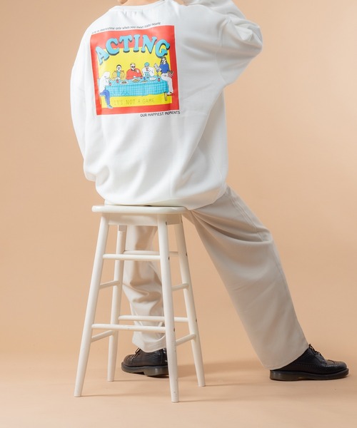 kutir（クティール）の「裏起毛プリントスウェット（Tシャツ/カットソー・メンズ・ホワイト/チャコールグレー/ライトブルー/ブラック/ベージュ/パープル/オフホワイト/グリーン/その他・SMALL/MEDIUM/LARGE）」の14枚目の写真