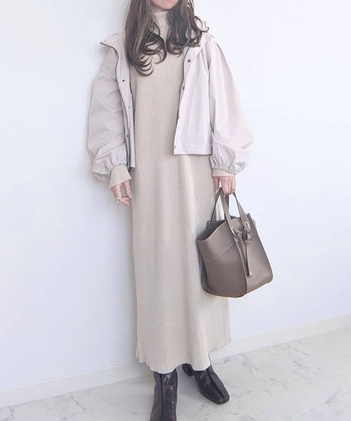 SUGAR BISKET（シュガービスケット）の「タートルネックリブニットロングワンピ（ワンピース・レディース・アイボリー/ブラウン/チャコールグレー/ブラック/オレンジ/ブルーグリーン/ライム・フリー）」の17枚目の写真