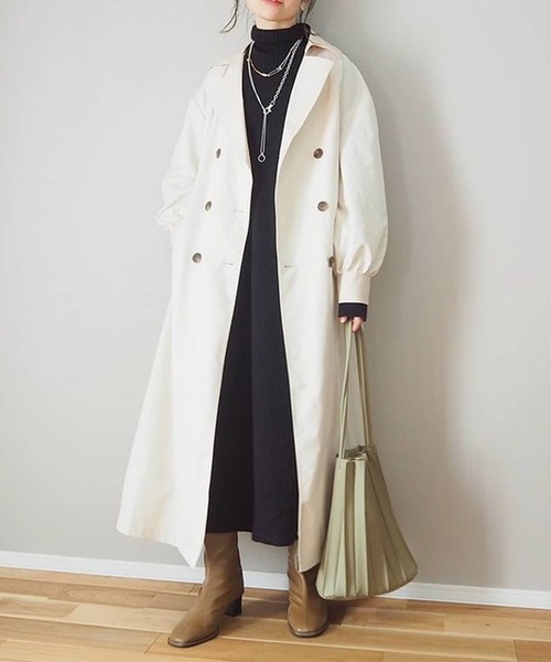 SUGAR BISKET（シュガービスケット）の「タートルネックリブニットロングワンピ（ワンピース・レディース・アイボリー/ブラウン/チャコールグレー/ブラック/オレンジ/ブルーグリーン/ライム・フリー）」の18枚目の写真