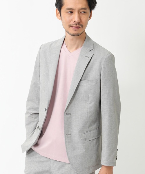 CROWDED CLOSET（クラウデッドクローゼット）の「「COOL DOTS」ツイルプリントジャケット【セットアップ・別売りパンツ有り】（テーラードジャケット・メンズ・グレー/ネイビー/ブラック・3/2/1/4）」の2枚目の写真